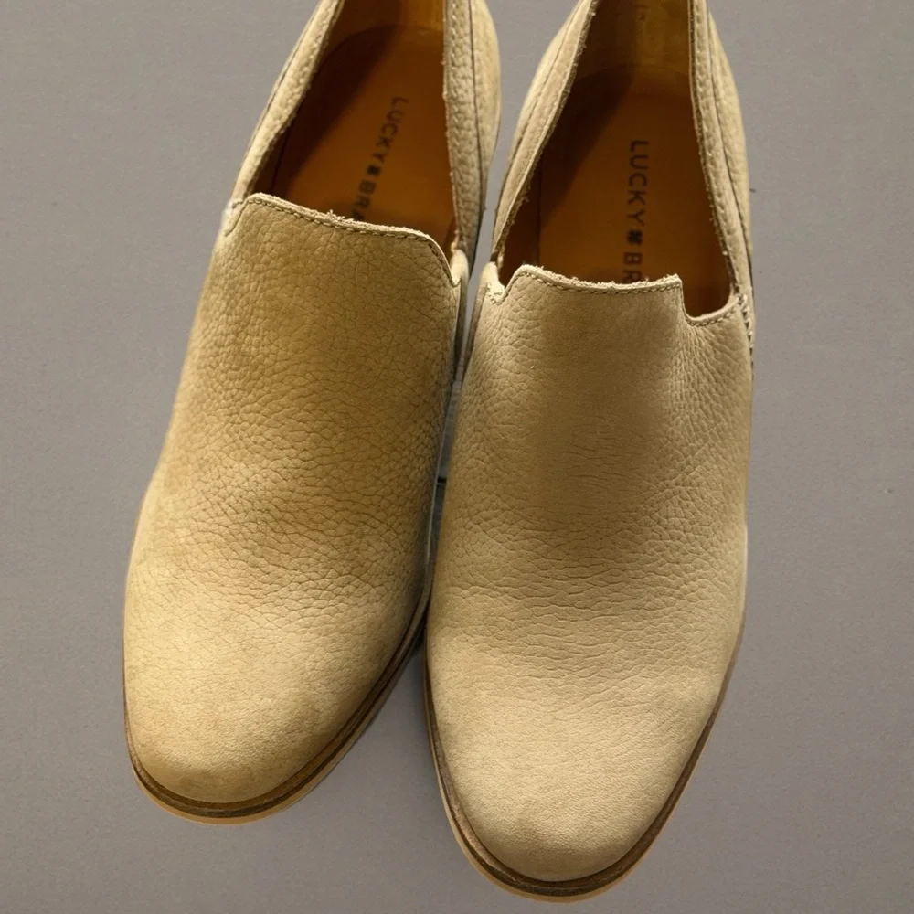 Lucky Brand Venna Leather Ankle Booties Tan Western Block Heel Size 7.5 - Picture 7 of 7